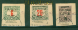 Fiume Mi #  29/30 und 31 gestempelt auf Briefstck Aufdruckmarken (58029)