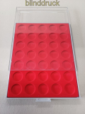 Lindner Mnzbox 2111 Standard mit roter Einlage gebraucht (59085)