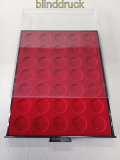 Lindner Mnzbox 2711 Rauchglas mit dunkelroter Einlage gebraucht (59086)