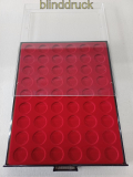 Lindner Mnzbox 2709 Rauchglas mit dunkelroter Einlage gebraucht (59087)