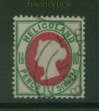 Helgoland Mi # 14 gestempelt 1 1/2 Pence / 10 Pfennig (60014)