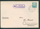 Landpoststempel  Marke �ber Herzberg (Harz) 1958 (26701)