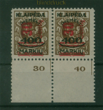 Memel Mi # 232 und 232 VII Unterrandppar postfrisch Fotoattest Huylmans (40027)