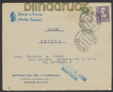 Spanien Auslands-Zensur-Brief Muros (Coruna) 1938 spanische Zensur nach Italien (45023)