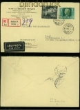 Ungarn Mi # 695 und 657 auf Auslands-LuPo-R-Brief 1942 (40323)