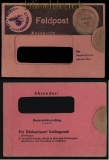dt. Reich Feldpost 2. WK Dauerbriefumschlag in rosa 1944 RRR (31708)
