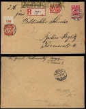 Danzig Mi # 193 x b, 202 und 203 auf R-Brief Danzig 1926 (33776)