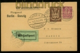 dt. Reich Privat-GSK PP 73 A2/02 Berlin Luftpost 30.6.1923 nach Danzig (40184)