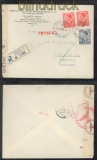 Jugoslawien Mi # 396 (2) und 402 MiF Auslands-Zensur-R-Brief Belgrad 16.2.1941 nach Berlin (44130)