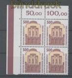 Bund Mi # 1679 postfrisch Sehenswrdigkeiten 4er-Block Eckrand oben links (35687)