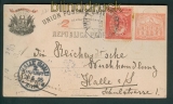 Peru GSK P 55 II mit Zusatzfrankatur 1905 (27091)