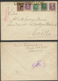 Spanien Zensur-Brief Barcelona spanische Zensur nach Sevilla (45006)