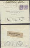 Spanien Auslands-Zensur-Brief Madrid 1944 spanische Zensur nach Lissabon (45002)