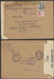 Spanien Auslands-Zensur-R-Brief Madrid 1942 Doppel-Zensur in die USA (44984)