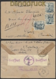Spanien Auslands-Zensur-Brief Valencia 1944 Doppel-Zensur (45033)