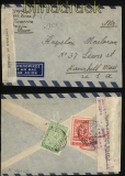 Griechenland Auslands-Luftpost-Zensurbrief 1951 in die USA (29436)