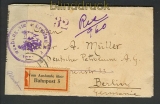 dt. Reich R-Zensur-Brief vom Ausland ber Bahnpost 5 1922 (24186)