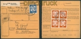 Bund Mi # 353 y 4er-Block auf Paketkkarte 1965 (26682)