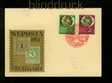 Bund Mi # 141/42 auf Schmuckkarte W�POSTA Stuttgart 1951 (41107)