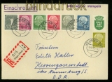 Bund Zusammendrucke Mi # W 18 X, W 23 X, S 37 und 259 R-Brief Lingen 1959 (35027)