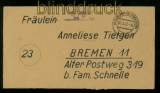 VILLINGEN Gebhr bezahlt Fernbrief 7.3.1947 (35455)