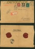 Bayern Mi # 77, 78 und Mi # 80 auf Einschreiben Wasserburg Blanko-R-Zettel (41342)
