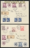 Bhmen und Mhren zwei dekorative-R-Briefe mit Zdr. und Pl.-St. Prag 1941 (43184)