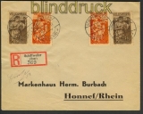 Saargebiet Mi # 171, 172, 199 + 200  R-Brief Schiffweiler 1935 (22013)