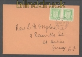 dt. Besetz. Kanalinsel Jersey Mi # 1 waagerechtes Paar auf Ersttagsbrief FDC (43055)