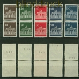 Bund Mi #  506/10 R postfrisch Brandenburger Tor senkrechte Paare mit Nummer (41556)