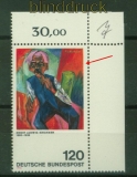 Bund Mi #  823 III postfrisch Kirchner Plattenfehler Strich am Rand (42131)