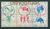 DDR Mi # 1039/44 gestempelt 6er-Block Olympische Sommerspiele Tokio Tagesstempel (25682)