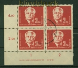 DDR Mi #  254 gestempelt 2 DM Wilhelm Pieck im 4er-Block mit Druckerzeichen (35437)