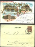Berlin farb-Litho drei Ansichten Paketfahrt 1899(d1602)