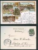 Erfurt farb-Litho-AK 4 Ansichten 1898 (d4824)