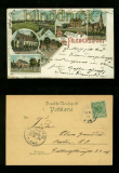 FRIEDERSDORF farb-Litho-AK sechs Ansichten 1899 (d6672)