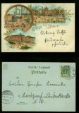 BERLIN farb-Litho-AK Gruss aus ...... drei Ansichten 1895 (d6544)