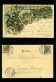 MEISSEN farb-Litho-AK drei Ansichten 1900 (d6675)