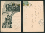 Gruss von der Bastei sw-AK zwei Ansichten 1900 (d5372)