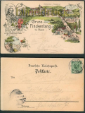 Gruss vom Finckenfang bei Maxen farb-Litho 1898 (d4810)