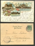 Bremen farb-Litho Brgerpark 3 Ansichten 1898 (d2726)
