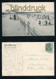 TRAVEMNDE sw-AK Strandpartie 1908 (d7284)