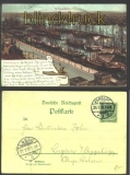 Hamburg farb-Litho-AK St. Pauli Hafen 1898 (d2411)