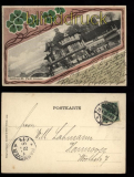 Hamburg farb-AK St. Pauli Fhrhaus mit Kleeblttern 1900 (d5617)