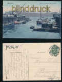 HAMBURG farb-AK Hafen von Steinwrder gesehen 1907 (d7124)