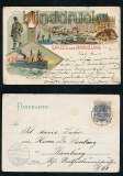 HAMBURG farb-Litho-AK drei Ansichten 1903 (d7192)