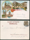 Kln farb-Litho-AK 4 Ansichten 1898 (d4802)