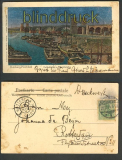 Duisburg-Hochfeld sw-AK Cultushafen und Rheinbrcke 1904 (d4617)