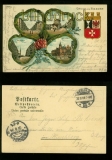 BERLIN RIXDORF farb-Litho-AK Gruss aus ..... Kleeblatt vier Ansichten 1904 (d6549)