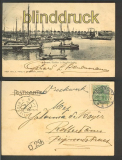 Ruhrort Duisburg sw-AK Einfahrt in den Nordhafen 1904 (d4631)